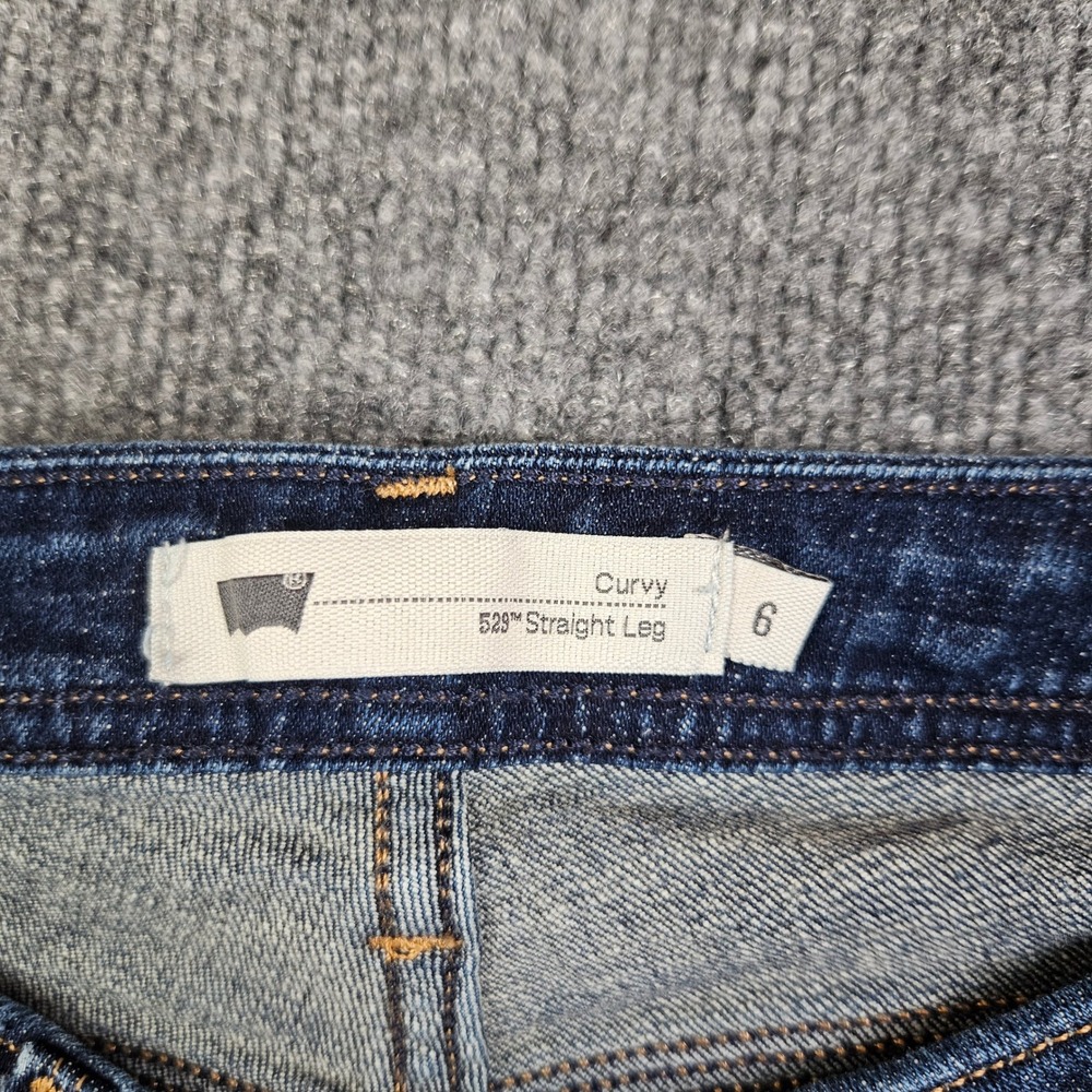 Levis 529 Curvy Straight Leg Jeans Women 6 Dark Wash Denim Mid Rise Flap Pockets - Picture 2 of 11